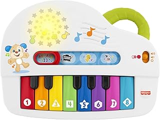 Fisher-Price Mon Piano Rigolo, jouet interactif musical et lumineux avec modes de jeu apprentissage et musique, pour bébé dès 6 mois, version Française, GFK11 - Image 1