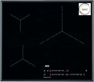 AEG IKB63435FB Induction Hob, Beveled, 3 Cooking Zones, 60 cm, Hob2Hood System, PowerBoost Function, Independent Touch Controls, Quick Heating, Pause, 3000 Series, Black - Image 1