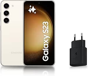 Samsung Galaxy S23 5G Android Smartphone, 128GB, 25W Fast Mains Charger Included [Amazon Exclusive], Unlocked Smartphone, Cream, FR Version - Image 1