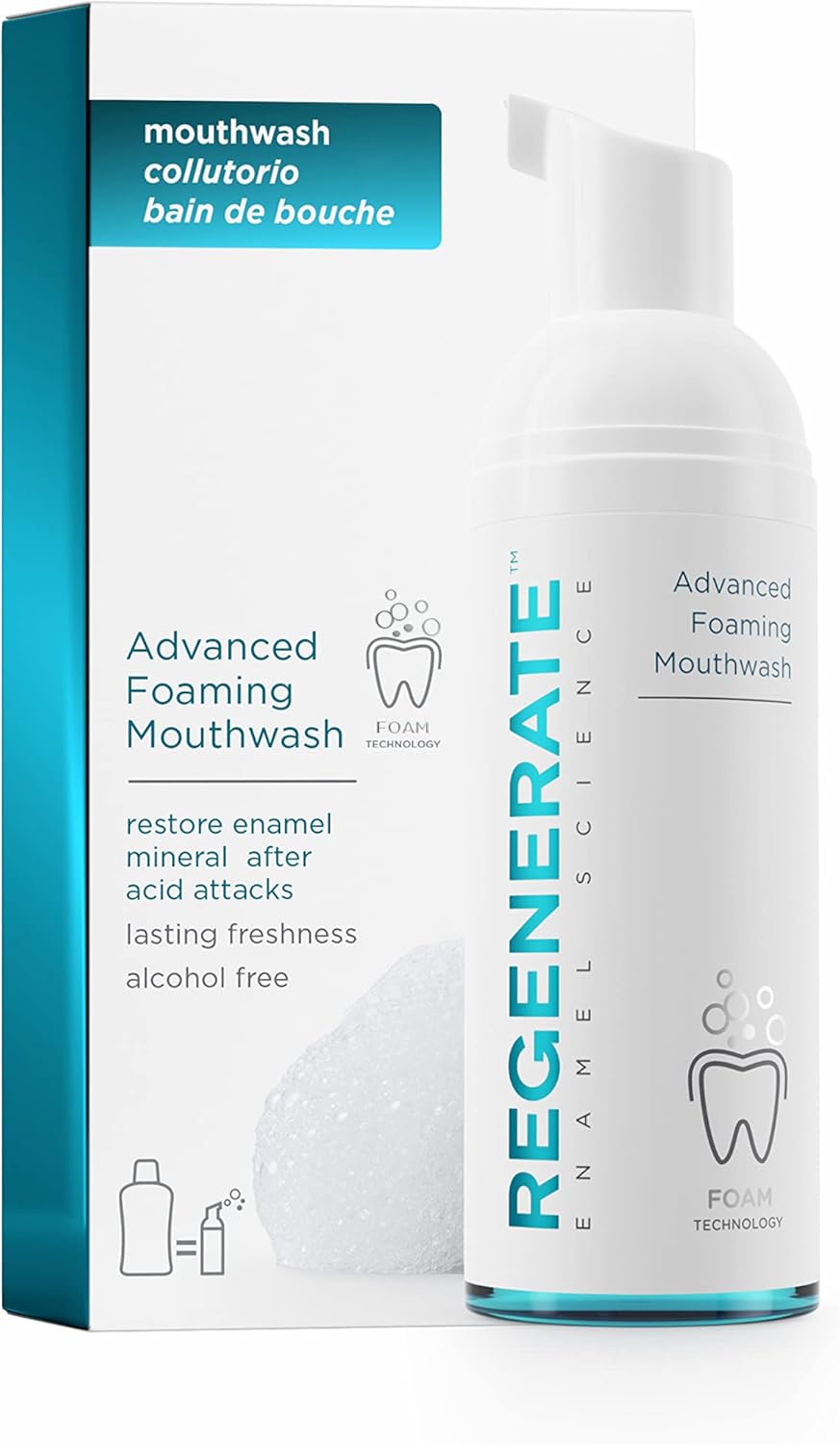 REGENERATE - Bain de Bouche Expert Antibactérien - Formule Moussante - Protège et aide à prévenir les caries pour des dents 3 fois plus fortes - Goût menthe fraîche - Cliniquement prouvé - 50ml - Image 1