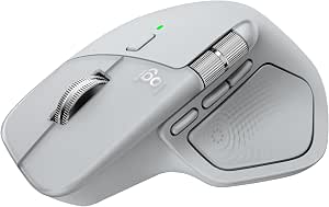 Logitech MX Master 4 Ergonomic Wireless Mouse with Advanced Performance Haptic Feedback, Ultra-Fast Scrolling, USB-C Charging, Bluetooth, Windows, MacOS - White - Image 1