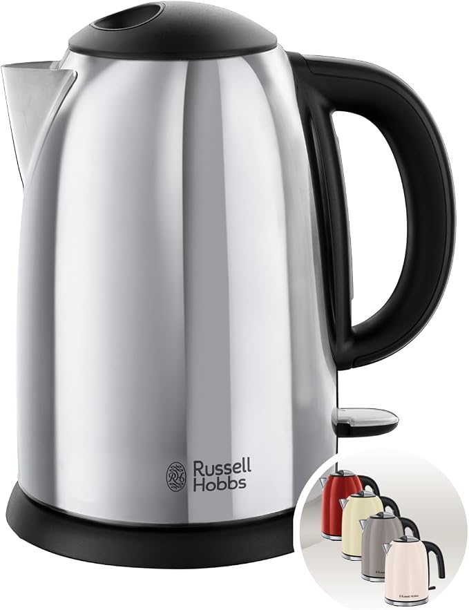 Russell Hobbs Victory [Elegance] Electric Kettle (1.7L, 2400W, Bright Steel Design, Fast Boiling, Visible Water Level, 1/2/3 Cup Markers, Removable Anti-Limescale Filter) 23930-70 - Image 1