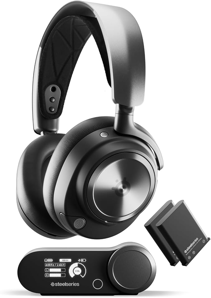 SteelSeries Arctis Nova Pro Wireless X - Multi-System Gaming - Magnetic Neodymium Speakers - Active Noise Cancelling - Unlimited Wireless Battery Life - Mic ClearCast Gen 2- PS5,PC,Switch,Mobile - Image 1