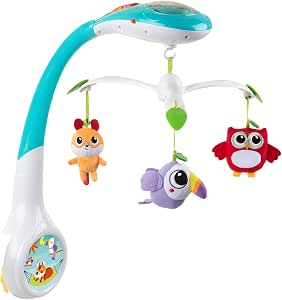 Chicco Carillon électronique, Lit Mobile électronique pour Nouveau-né, Musique relaxante pour Berceau et lit d'enfant, 3 Peluches Amovibles, 0 Mois et Plus - Image 1