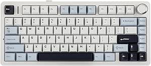 EPOMAKER x Aula F75 75% Gasket Mechanical Keyboard, Wireless/BT/USB-C, with Five Layers of Pads, Button, RGB, Battery, NKRO, QWERTY (Light Blue, LEOBOG Reaper Switch) - Image 1