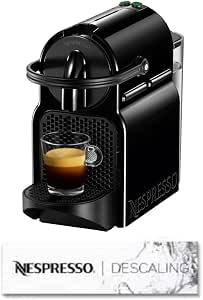 Nespresso Inissia EN80.B, De'Longhi Coffee Machine, Original Capsule System, Water Tank 0.7L, Black with Descaling Decalcifier Set 2 x 100 ml - Image 1