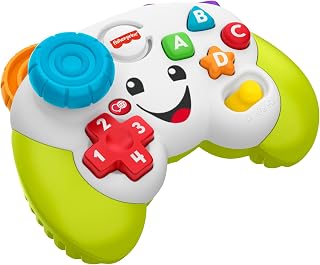 HXB63 - Laughing and Learning Toy for Babies and Toddlers, Gamepad and Learning, Fake Video Game Green with Music and Lights, from 6 Months, French Version - Image 1