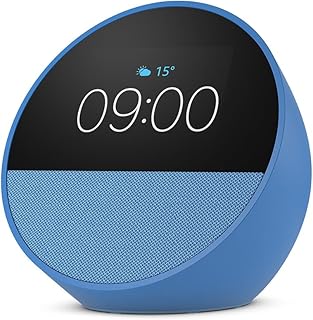 Amazon Echo Spot (Nouvelle génération) | Réveil connecté avec un son de qualité et Alexa | Bleu - Image 1