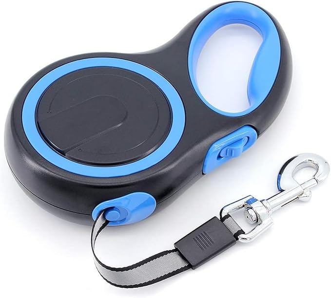 Retractable Dog Lead, 3 5 8 m, Flexi, Anti-Slip Handle and Quick Brake Knob, Up to 50kg for Small Medium Large Dogs (Blue, 5M <50kg) - Image 1