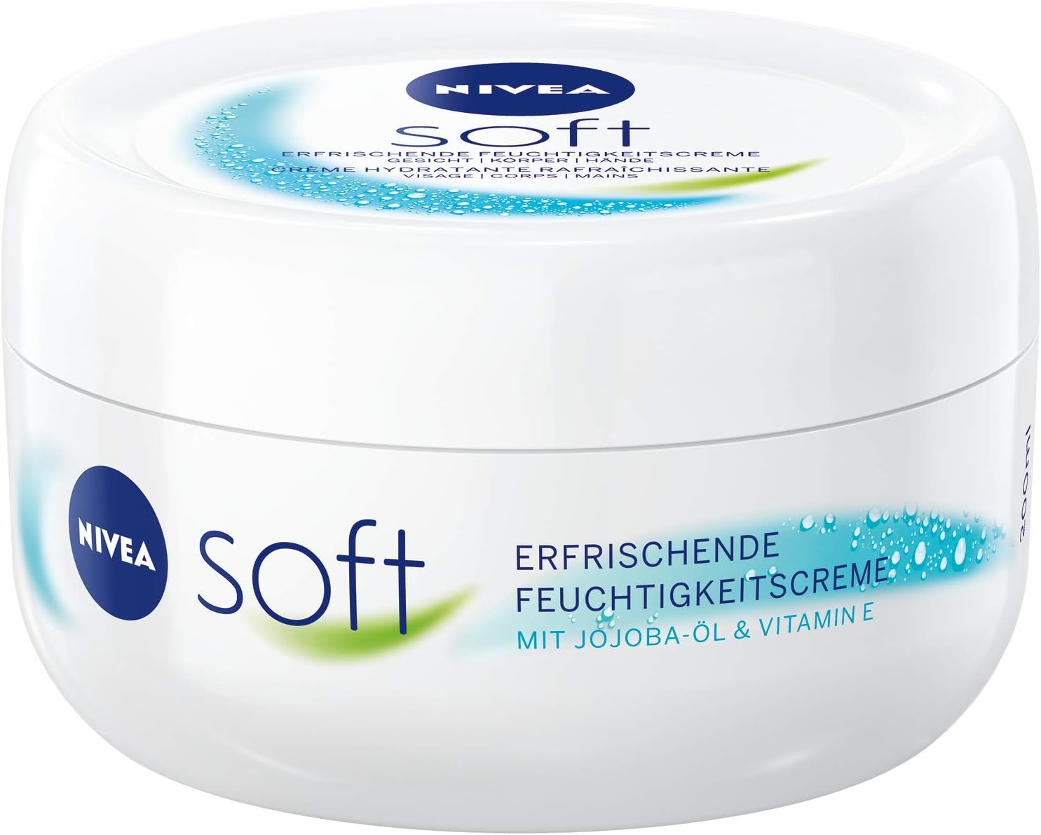 NIVEA Crème hydratante douce rafraîchissante (200 ml), nourrissante avec de la vitamine E et de l'huile de jojoba, crème pour la peau à absorption rapide - Image 1