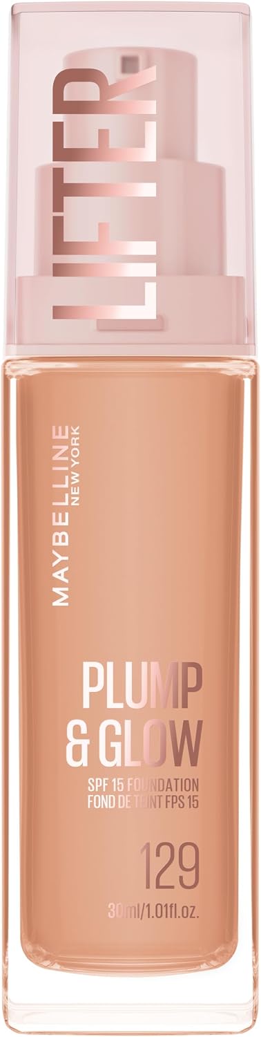 Maybelline New York Lifter Plump & Glow - Foundation - Plumps & Brightens Instantly - Even, Lifted & Radiant Finish - Shade 130 - 30ml - Image 1