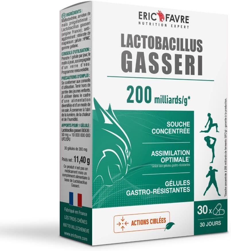 LACTOBACILLUS GASSERI - Natural 200 Billion Ferment - High Dosed - L. Gasseri - Living Complex - Gastro-Resistant Vegetable Capsules - Program 30J - Eric Favre - Image 1
