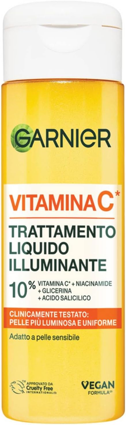 Garnier Vitamine C éclaircissante pour tous les types de peau, hydratation intense et lumineuse, peau rayonnante et uniforme, avec vitamine C et acide salicylique, Garnier Skinactive 120 ml - Image 1