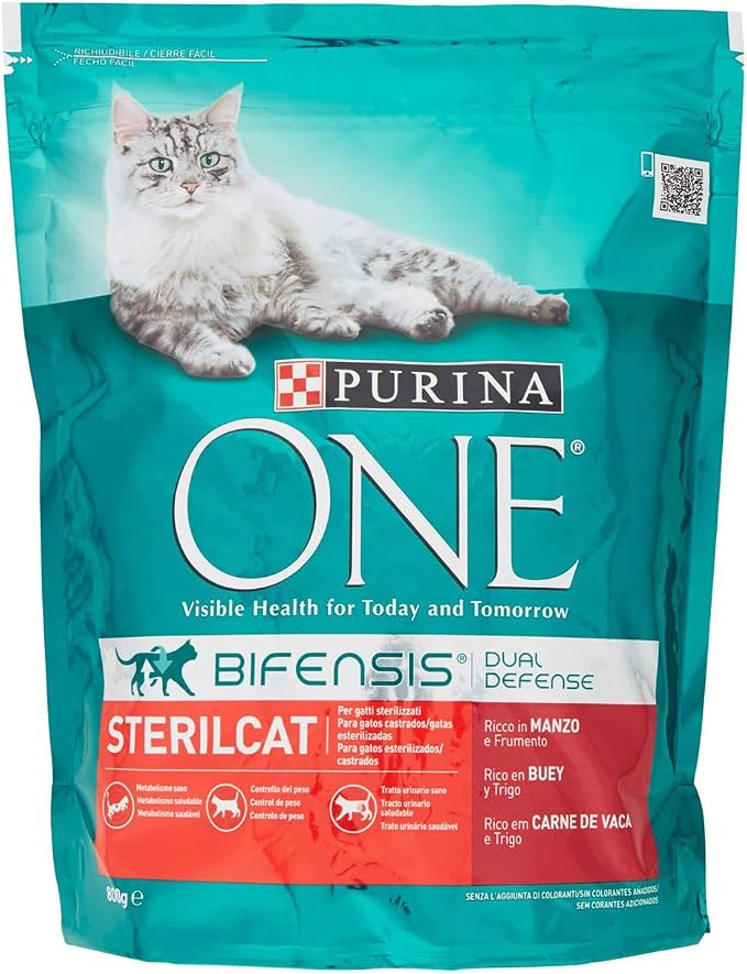 Purina One Bifensis Sterilcat Sterilized Salmon and Wheat Dry Cats, 800 g - Image 1