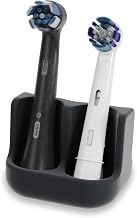 Holder for 2 brush heads - Compatible with Oral-B, IO, Philips Sonicare, Waterpik, Fairywill - Food Grade Silicone (Black) - Image 1