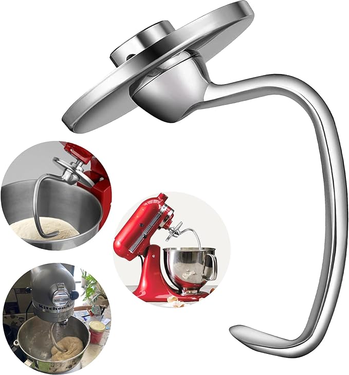HOMGEN Stainless Steel Dough Hook-Kneader Hook for Kitchenaid-Stainless Steel Kneader Hook Accessories for 4.5-5 Qt, Dishwasher Safe (Replaces K45DH) - Image 1