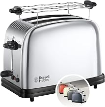Russell Hobbs Grille Pain [Pour 2 Tranches] Chester (Fentes extra larges, Design en Inox,Niveau de Brunissage réglable, Surélévation, Réchauffe viennoiserie, Ramasse miettes, 1670W) Toaster 23310-56 - Image 1