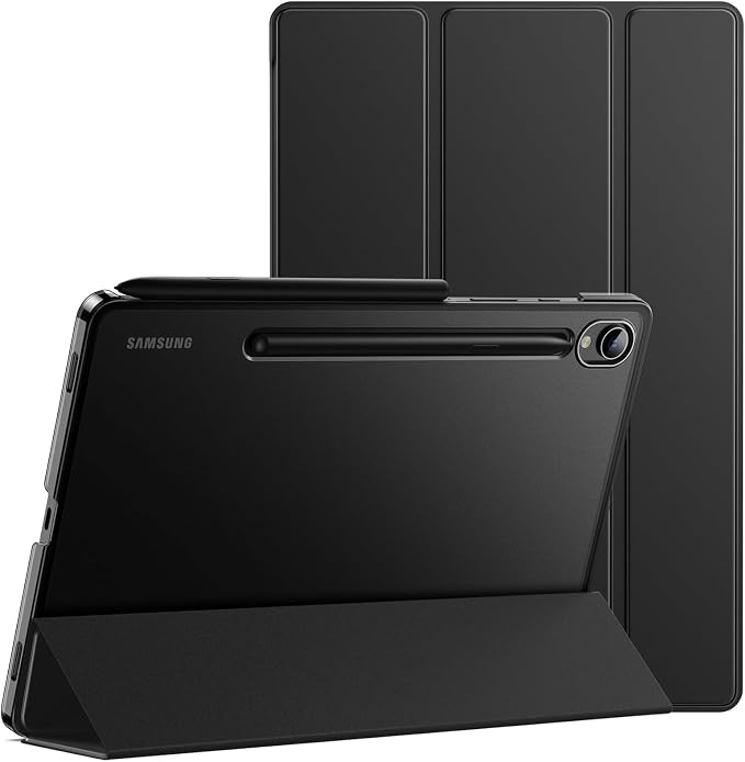 JETech Case for Samsung Galaxy Tab S9 11-Inch, Tablet Protective Case Cover with Translucent Back Trifold Stand, Support S Pen Charging, Auto Sleep/Wake (Black) - Image 1