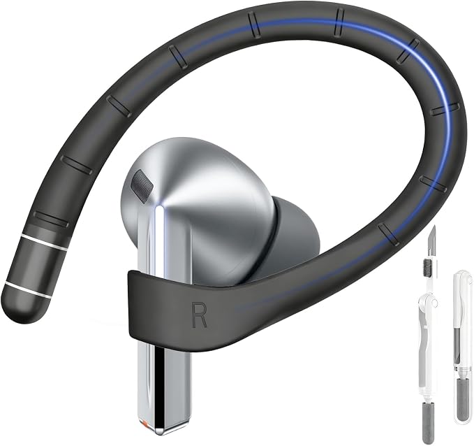 Adhiper Silicone Earhooks for Samsung Galaxy Buds 3 Pro, Buds 3 [Titanium Alloy Memory Pad], Soft and Comfortable Fit Anti-Lost Sports Earhooks with Lanyard and Cleaning Pen - Image 1