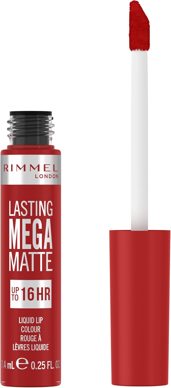 Rimmel London Lasting Mega Matte Liquid Lipstick, Longwear, Moisturizing, Vegan Formula - 500 - Fire Starter, 8 Milliliters - Image 1