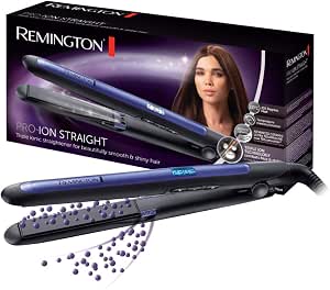 Remington Pro-Ion Hair Straightener [Ionic: Anti-Frizz & Anti-Static] (Ceramic Tourmaline, Softness & Shine, Easy Gliding, LCD Display, Memory Function) Straightening Iron S7710 - Image 1