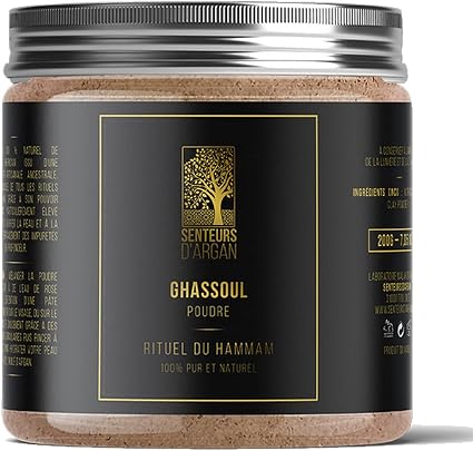 S.A Ghassoul Powder 100% Pure and Natural Ghasoul Hair, Face and Body Moroccan Rhassoul for Hammam, Face Mask, Body Wrap Beldi Clay 200g - Image 1