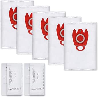 5 Vacuum Cleaner Bags for Miele FJM Compact C2 C1 Complete C1 S2 S3 S4 S5 S6 S7 3D Vacuum Cleaner Bags, 5 Dust Bags with 2 Sets of Filters - Image 1