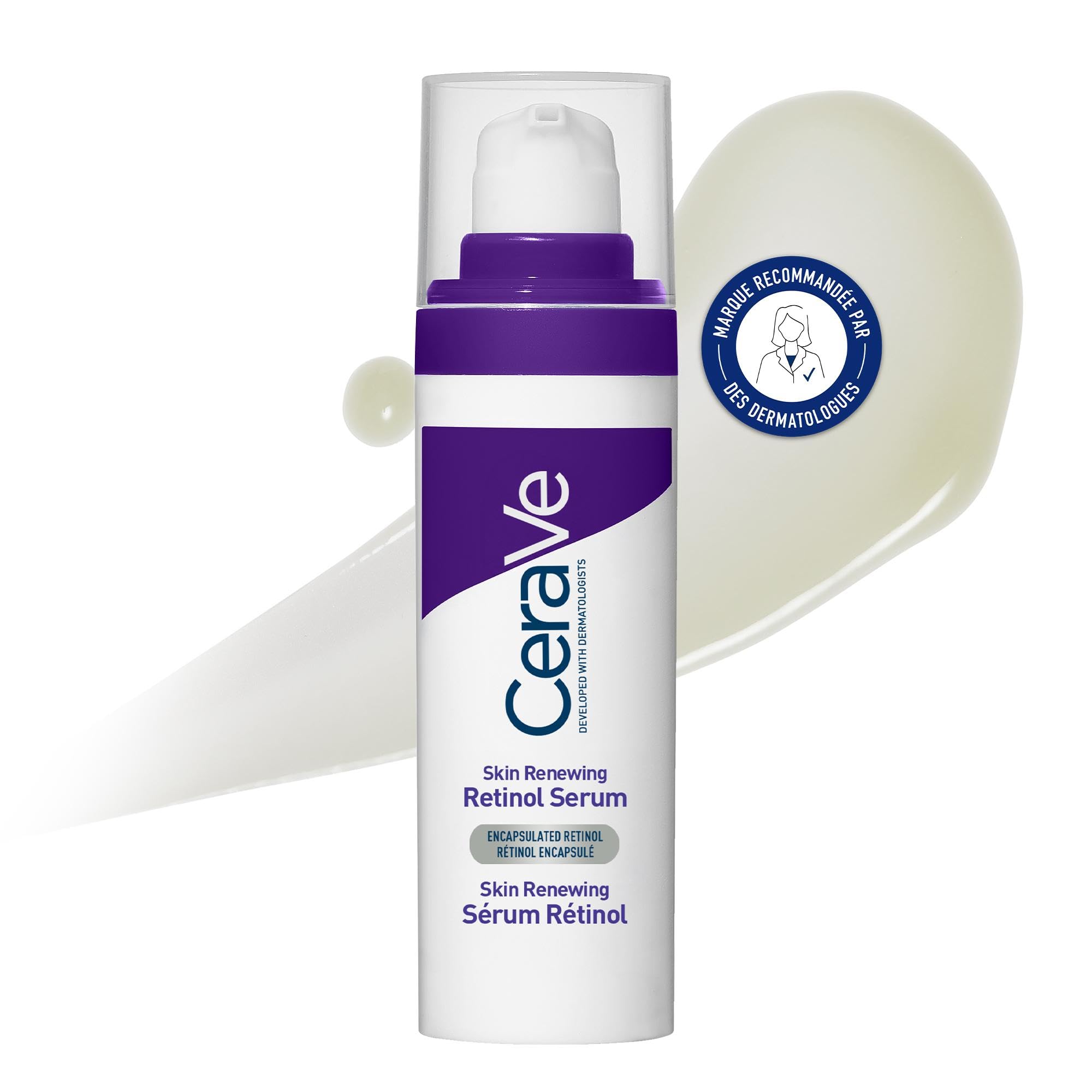 CeraVe - Sérum Rétinol Visage Skin Renewing - Sérum Anti-Rides - Peau Plus Lisse Après 8 Semaines* - Rétinol + Acide Hyaluronique + 3 Céramides - Tous Types de Peaux, Peaux Sensibles - 30 ml - Image 1