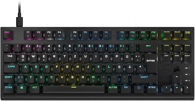 Corsair K60 Pro TKL RGB Optisch-mechanische Tenkeyless- Gaming-Tastatur - Corsair OPX-Tastenschalter (DE) - Image 1