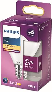 Philips ampoule LED Sphérique E14 25W Blanc Chaud Dépolie - Image 1
