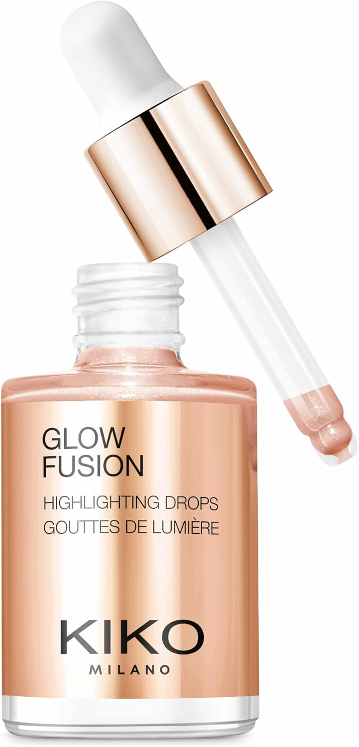 KIKO Milano Glow Fusion Highlighting Drops 02, Liquid Face Highlighter With Metallic Finish - Image 1