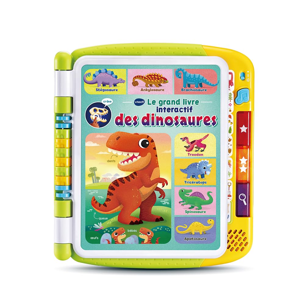 VTech - The Big Interactive Dinosaur Book, Magic Sound, Children's Touch Book, Educational Toy Dinosaur, 14 Illustrated and Interactive Pages, Gift for Children from 3 Years Old - Image 1