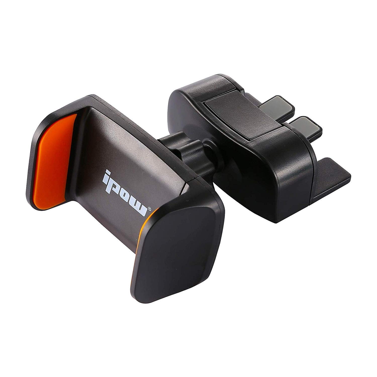 IPOW [One Touch System] Mini CD Slot Car Mobile Phone Holder, Adjustable Clamp Universal Smartphone Holder with Thick Case for Apple iPhone 14/13/12/11, Huawei Nova - Image 1