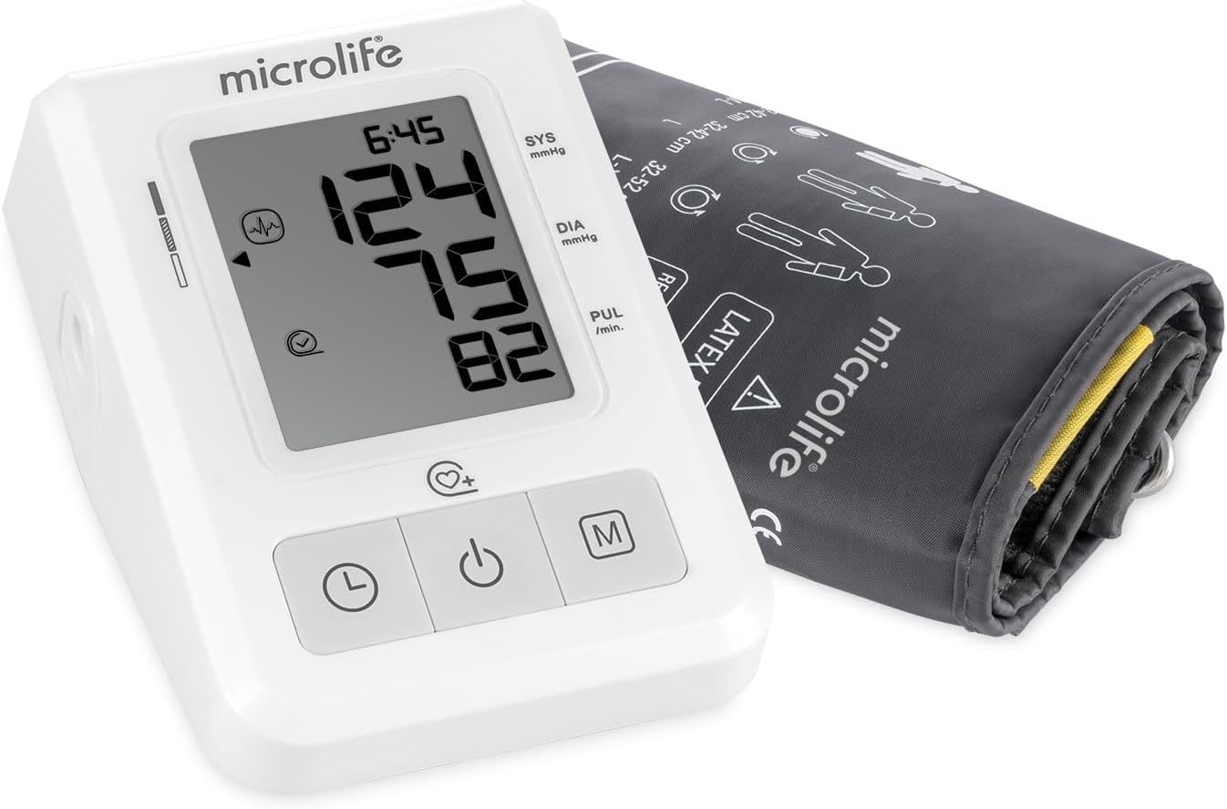 Microlife BP B2 Basic Blood Pressure Monitor, 5 Year Warranty, Professional Quality, PAD, Heart Rate Detection, Clinically Validated, WHO Scale, Arm 22-42 mm, 30 Memories - Image 1
