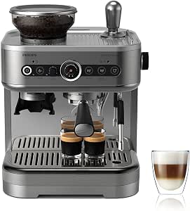 Philips Macchina per espresso semi-automatic Barista Brew - Guida Intuitiva, Pressino Calibrato, Design Elegante, Contenitore per Chicchi 250g, metallo Argento (PSA3218/01) - Image 1