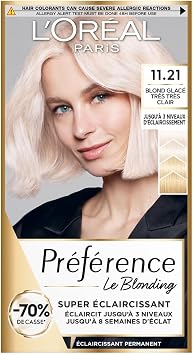 L'ORÉAL PARIS Permanent Hair Colour Long-Lasting and Bright 100% Covers White Hair - Preference - Shade: Moscow (11.21), Very Light Ice Blonde - Image 1