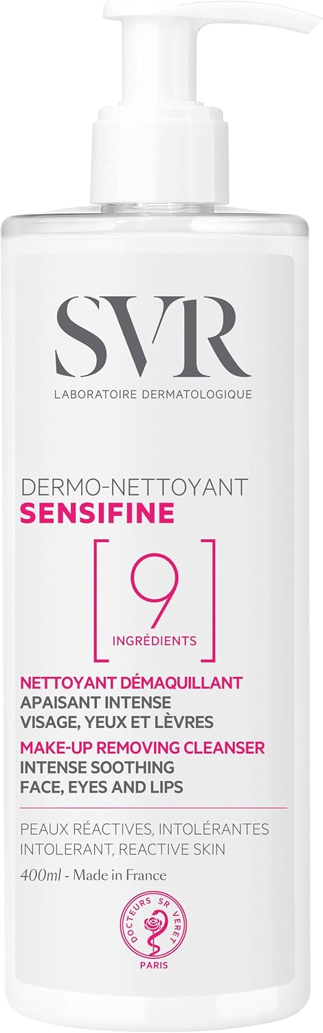 SVR - Sensifine Dermo-Nettoyant - Gamme Sensifine – Nettoyant démaquillant apaisant – Pour peaux sensibles, réactives ou intolérantes – Niacinamide, Propanediol – 200 ml - Image 1