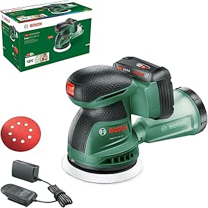 Bosch EasyOrbit 18V-10 Cordless Orbital Sander (sanding small and medium wooden surfaces or varnished or painted surfaces; diameter: 125 mm; 18V system; 2.0 Ah battery and charger) - Image 1