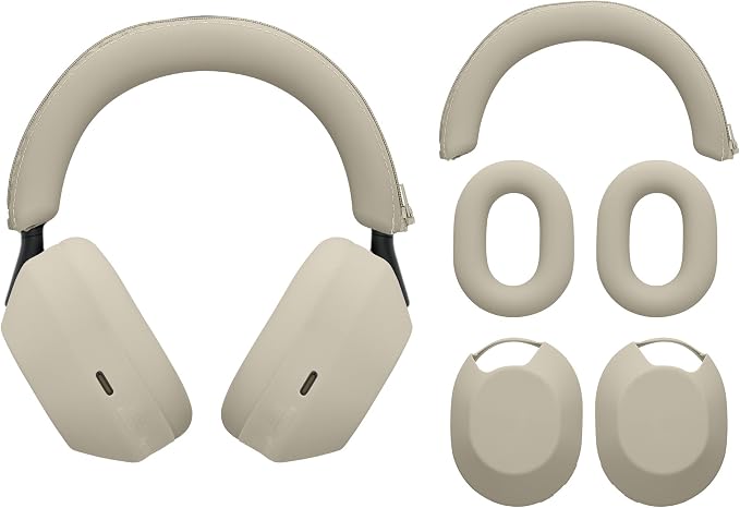 kwmobile 3 in 1 Case Compatible with Sony WH-1000XM5 - 3 in 1 Full Protection Kit - Anti-Scratch, Anti-Sweat and Shockproof for Headphones - Image 1