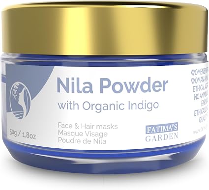 Fatima's Garden Nila Powder 50g – Moroccan Indigo Powder for Face and Hair – Exfoliating, Moisturizing and Anti-Stain – 100% Natural - Image 1