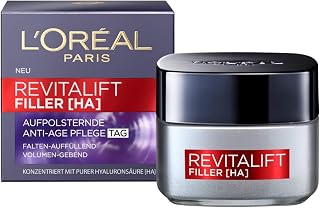 L'Oréal Paris Soin de jour anti-âge pour femme : atténue les rides et un effet repulpant optimal grâce à l'acide hyaluronique hautement concentré, Revitalift Filler, 1 x 50 ml - Image 1