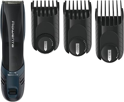 ‎Rowenta Airforce Ultimate Hair and Beard Trimmer, Integrated Suction System, Mini Precision Trimmer, Mini Vacuum Function, 2 Hair Combs, 1 Beard Comb TN9320F0 - Image 1