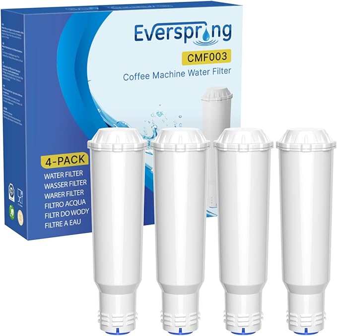 EVERSPRING Coffee Machine Water Filter Compatible with Krups F088 Pro Aqua/AEG/Bosch/Siemens/Nivona, 4 pieces (Warning: not suitable for Jura White) - Image 1
