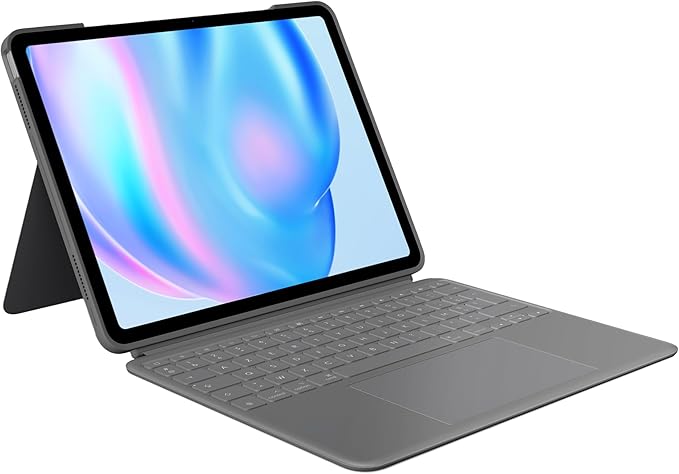 Logitech Combo Touch for iPad Air 13-inch (M2)(2024) Keyboard Case and Digital Stylus Pencil (2024 and later), French AZERTY Keyboard - Grey - Image 1