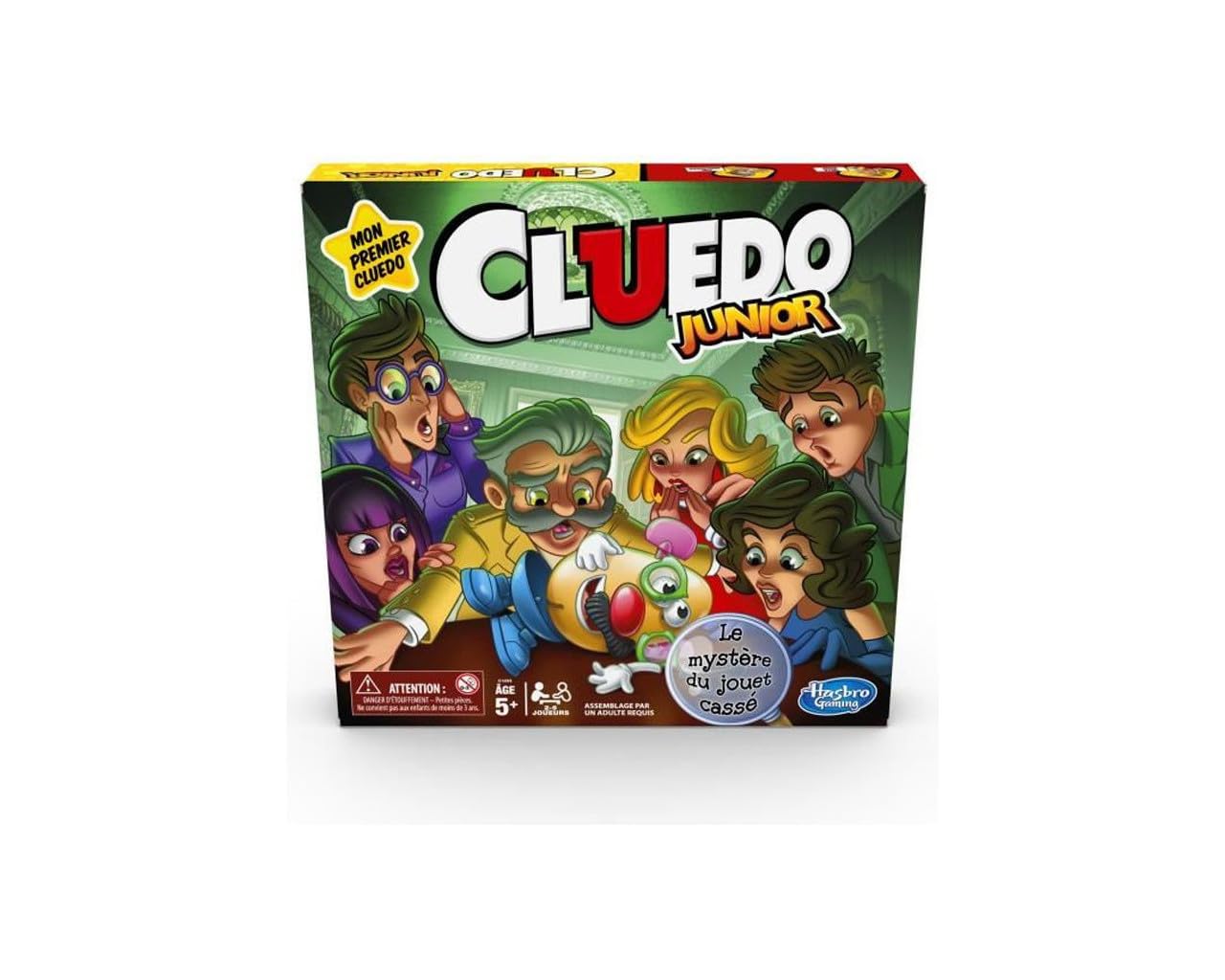 Hasbro Gaming Cluedo Junior Board Game, The Mystery of the Broken Toy, Mystery Game, for Children from 5 Years, White, Yellow - Image 1