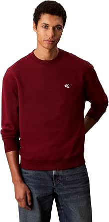 Calvin Klein Ls EU 350Terry Monogram CN Swtsh LV04RC296G Sweatshirts, Red (Renaissance Red), M, Men's - Image 1