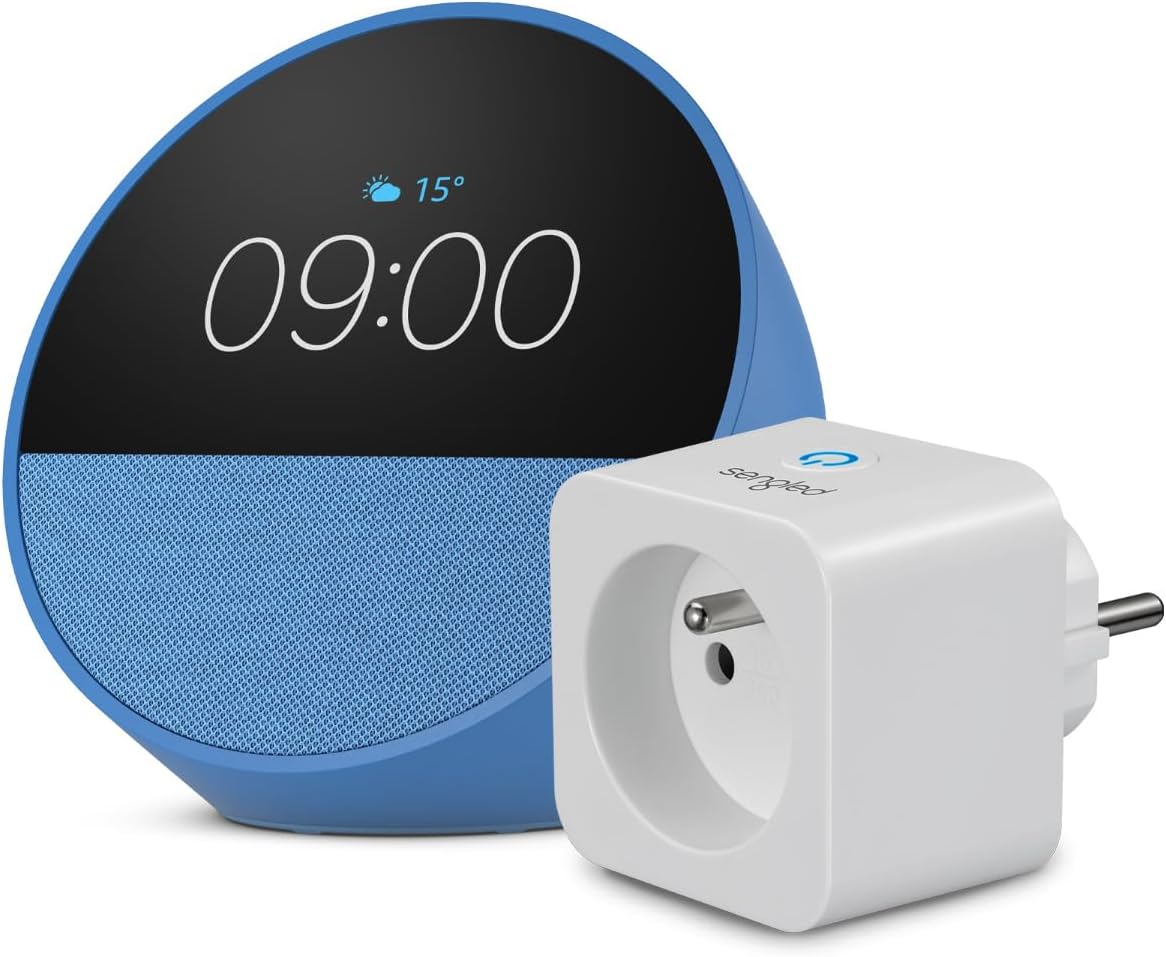 Echo Spot | Bleu + Sengled Smart Plug, Fonctionne avec Alexa - Kit de démarrage Maison connectée - Image 1