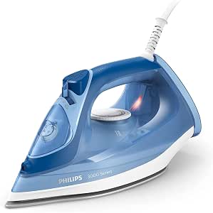 Philips 3000 Series Steam Iron - 2400 W Power - Continuous Steam Flow 40 g/min - Pressing Effect 180 g - Ceramic - Blue (DST3031/20) - Image 1