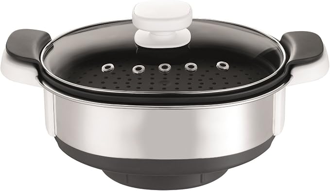 Moulinex Official Companion XF384B10 Steamer Accessory Bowl Juice Collector Compatible with All Companion Kitchen Robots, Silver - Image 1