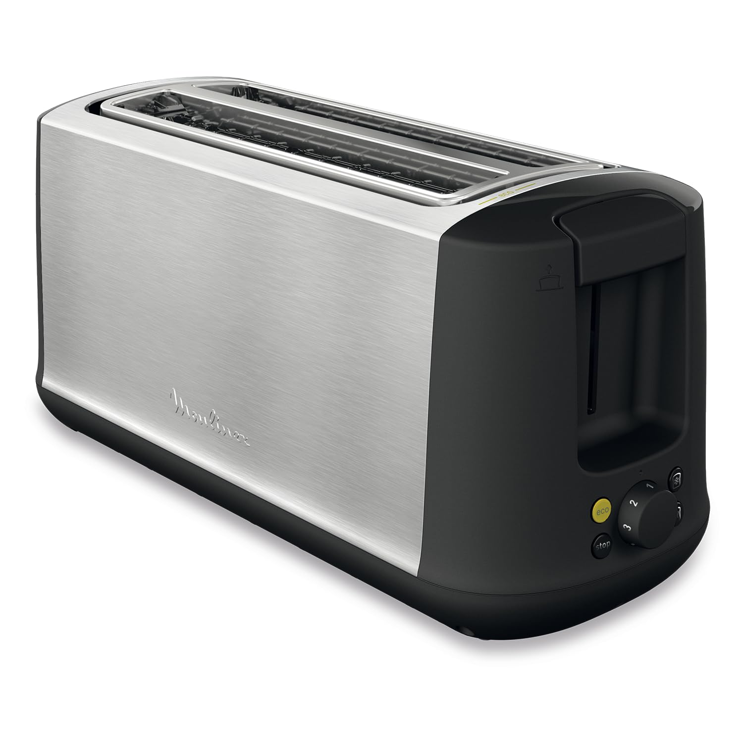 Moulinex Toaster 2 long slots, variable width, 7 browning levels, Stop function, Eco mode, Defrost, Reheat, Crumb tray, Subito Select Inox, LS342D10 - Image 1